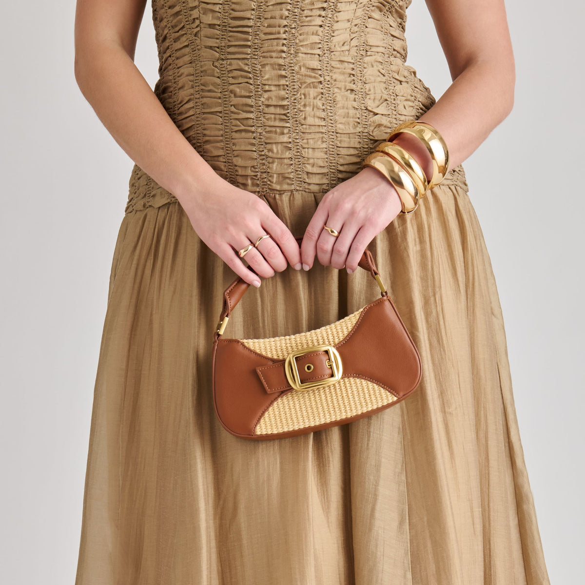Dolce Vita ACCESSORIES Nuala Raffia Saddle Stella Handbag