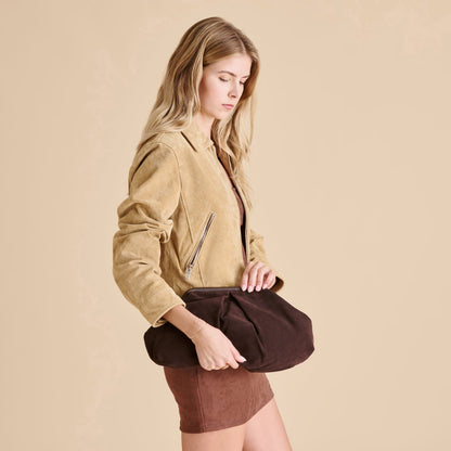 Dolce Vita ACCESSORIES Sahara Espresso Suede Clutch