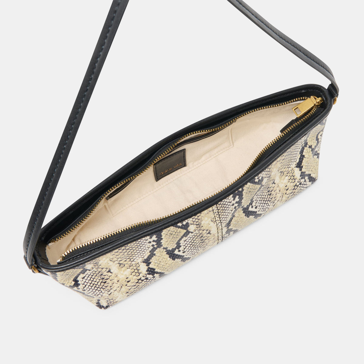 Dolce Vita ACCESSORIES Savaii Black White Snake Stella Shoulder Bag