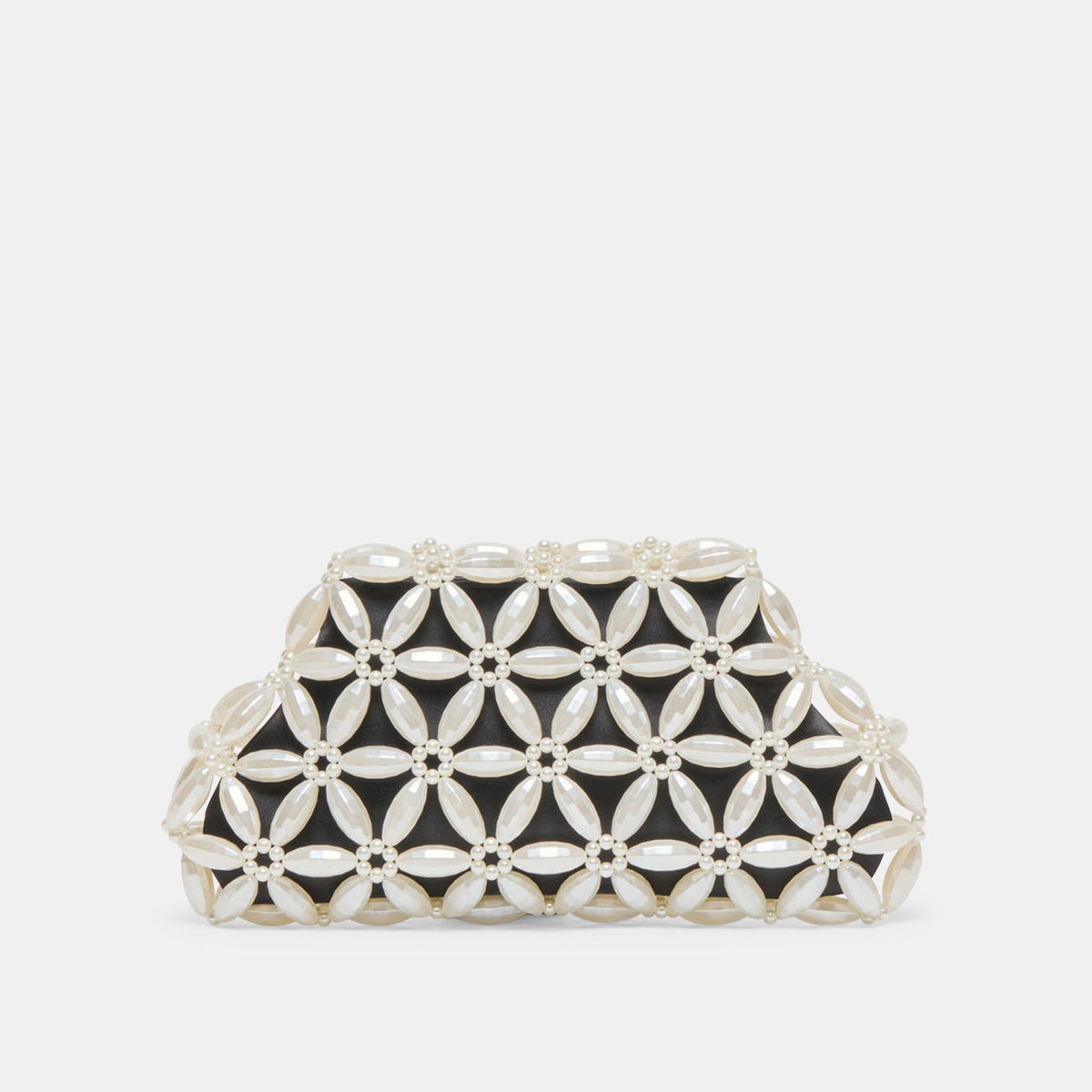 Dolce Vita ACCESSORIES Marlow Black Satin Pearl Clutch