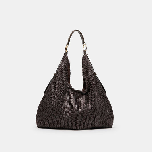 Dolce Vita ACCESSORIES Miriel Chocolate Raffia Tote