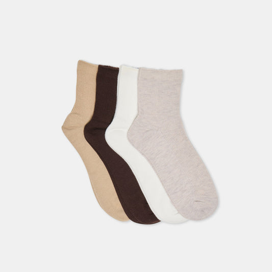 Dolce Vita Sale 4-Pack Ribbed Oatmeal Multi Anklet Socks