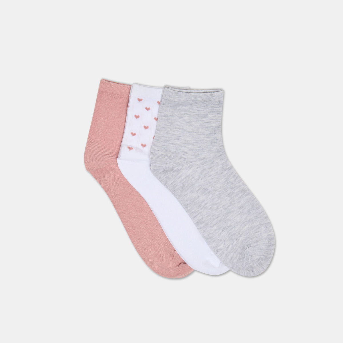 Dolce Vita Sale 3-Pack Sweet Heart White Pink Anklet Socks
