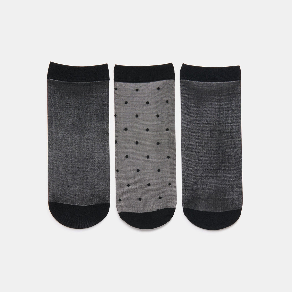 Dolce Vita Sale 3-Pack Ditsy Dot Black Sheer Anklet Socks