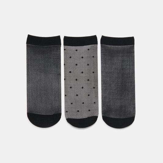 Dolce Vita Sale 3-Pack Ditsy Dot Black Sheer Anklet Socks