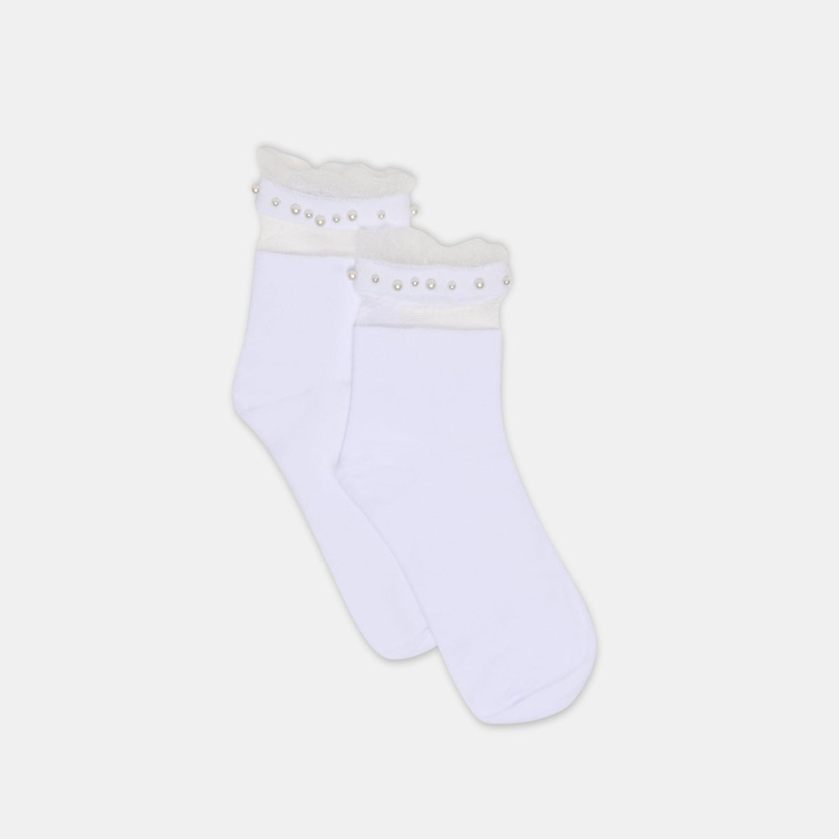 Dolce Vita Sale Sheer Ruffle White Pearl Anklet Socks