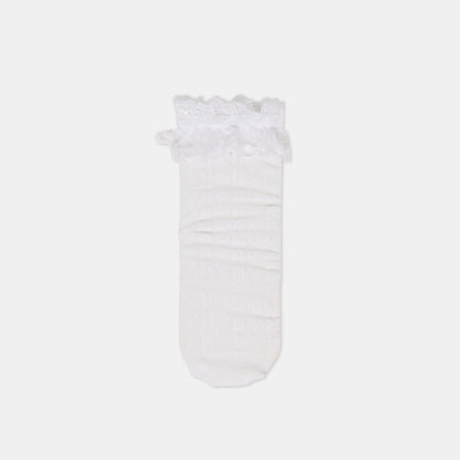 Dolce Vita Sale Lace Ruffle White Crew Socks