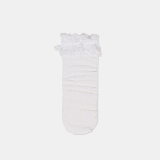 Dolce Vita Sale Lace Ruffle White Crew Socks