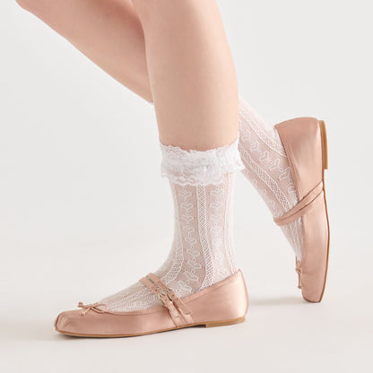 Dolce Vita Sale Lace Ruffle White Crew Socks