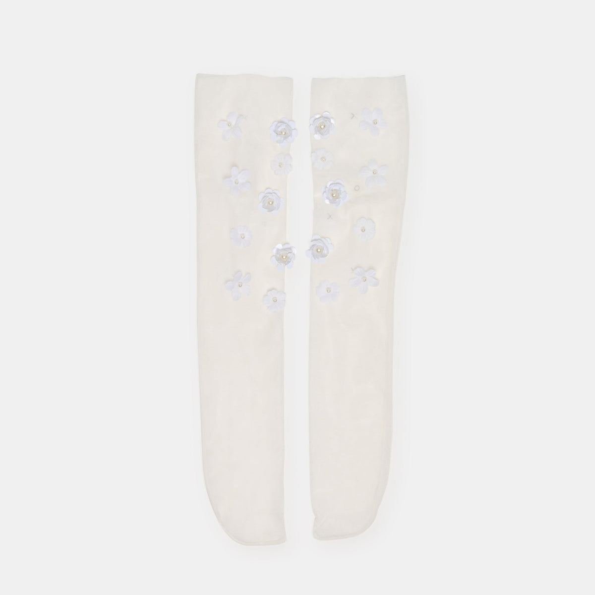 Dolce Vita Sale Floral Chiffon White Slouch Socks