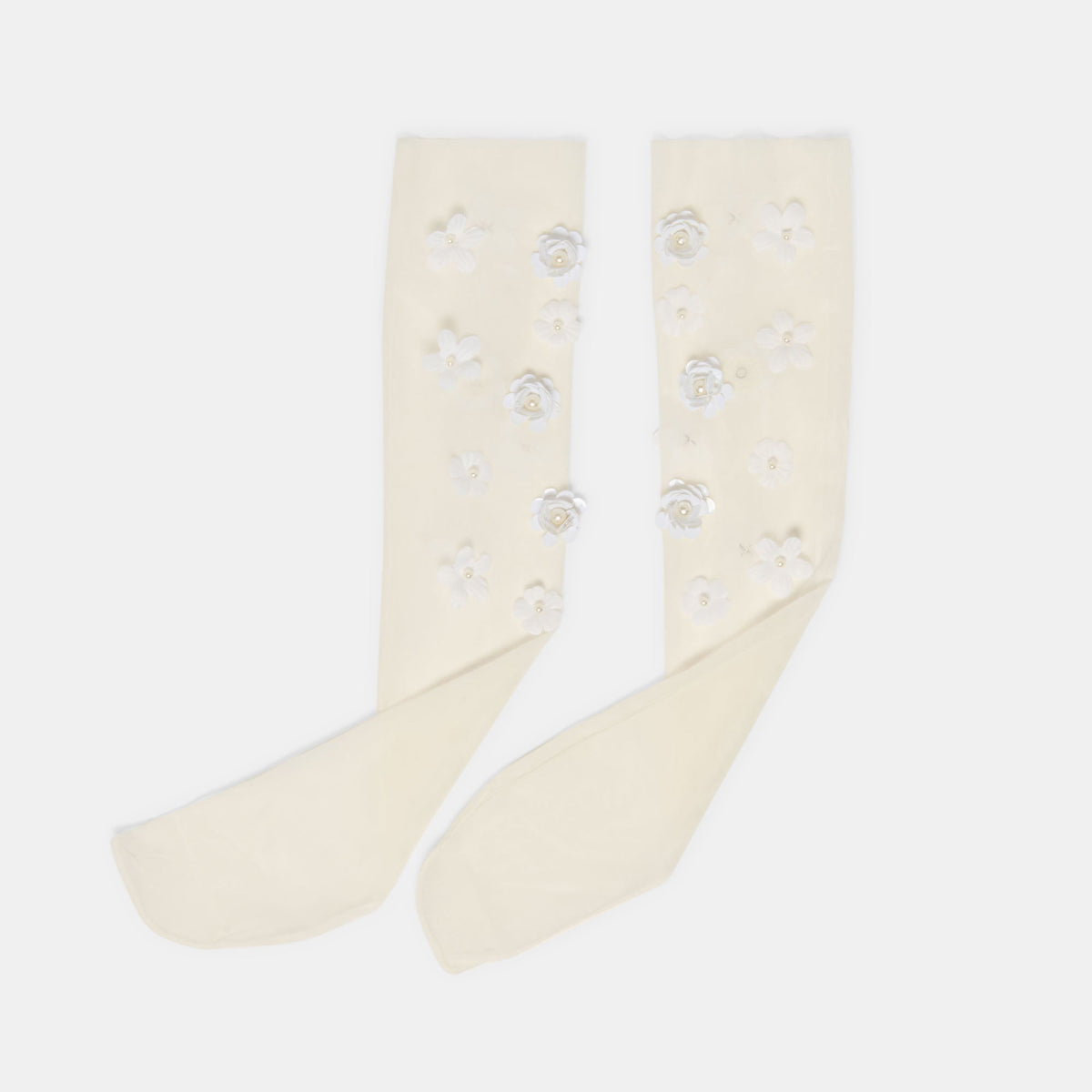 Dolce Vita Sale Floral Chiffon White Slouch Socks