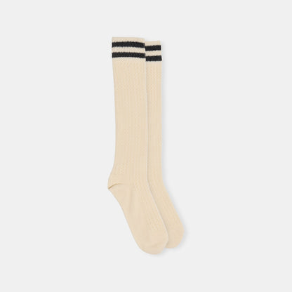 Dolce Vita Sale Pointelle Striped Black White Knee High Sock