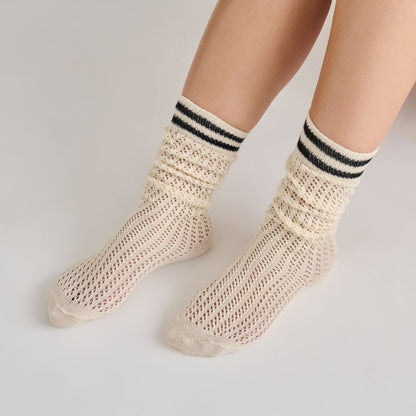 Dolce Vita Sale Pointelle Striped Black White Knee High Sock