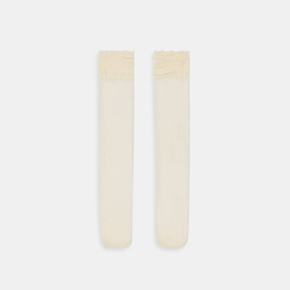 Dolce Vita Sale Ruffle Ivory Sheer Knee High Socks