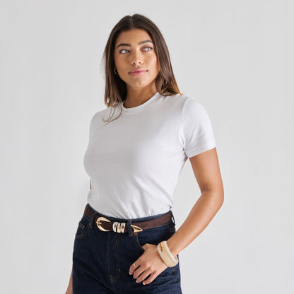 Dolce Vita ACCESSORIES Mixed Metal Mahogany Buckle Belt