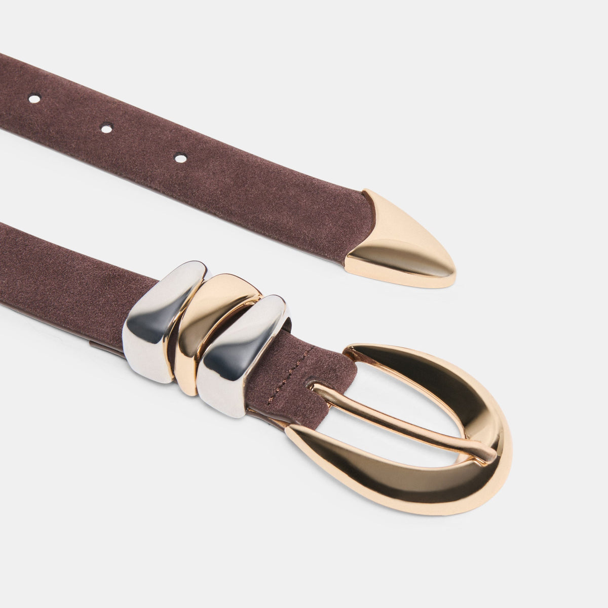 Dolce Vita ACCESSORIES Mixed Metal Mahogany Buckle Belt