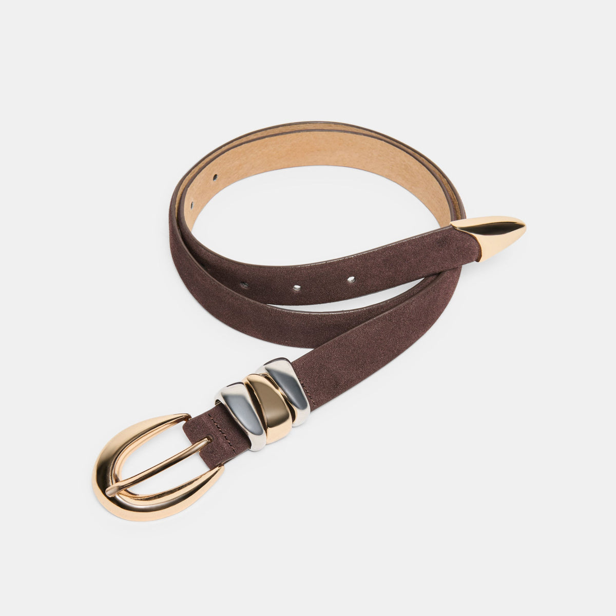 Dolce Vita ACCESSORIES Mixed Metal Mahogany Buckle Belt