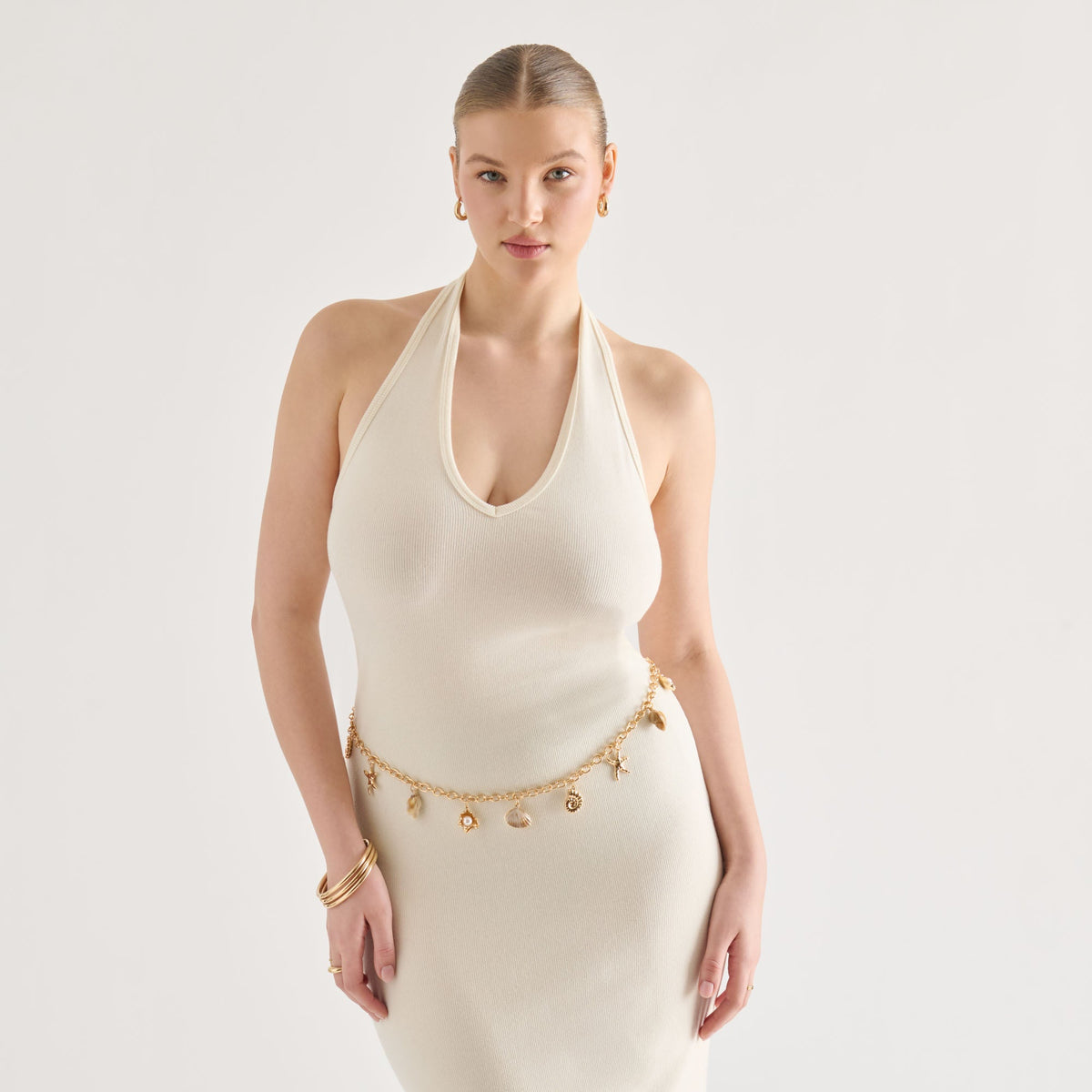 Dolce Vita ACCESSORIES Shell Gold Chain Link Belt