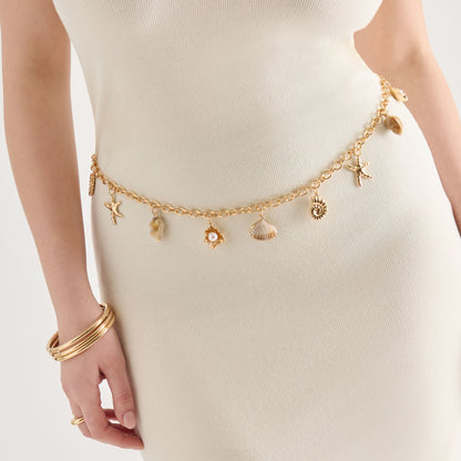 Dolce Vita ACCESSORIES Shell Gold Chain Link Belt