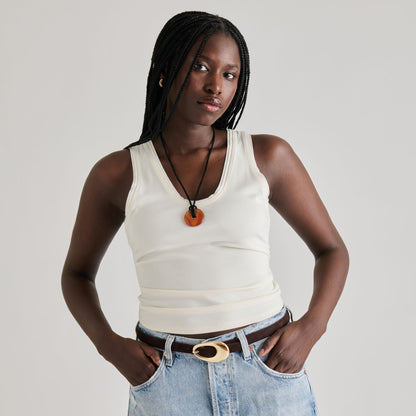 Dolce Vita ACCESSORIES Organic Oval Mahogany Gold Buckle Belt
