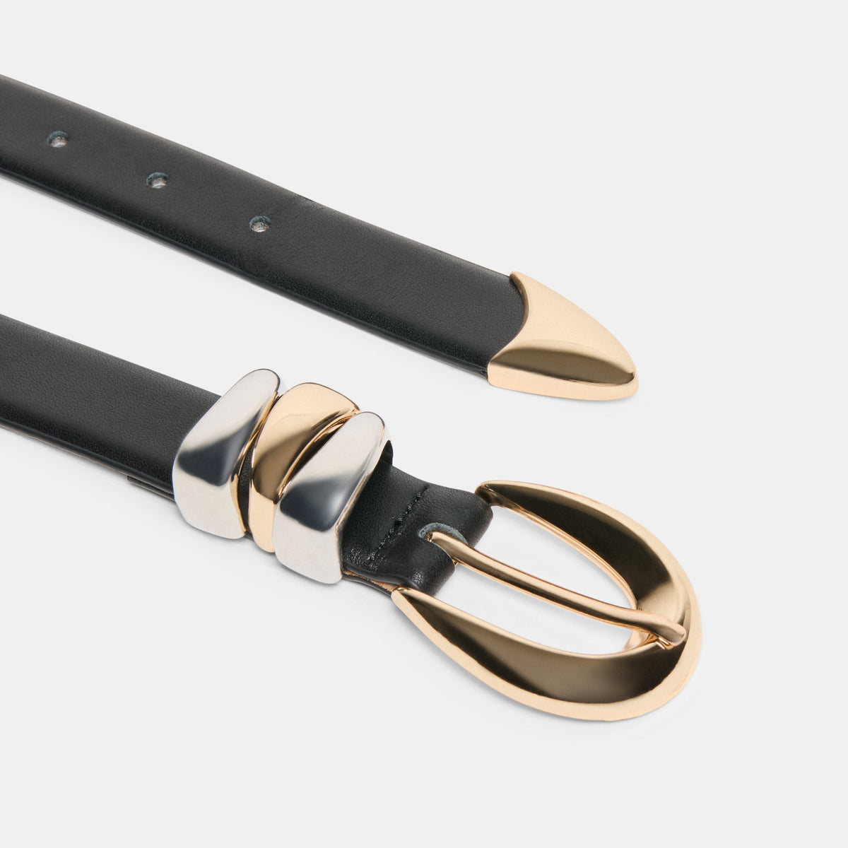 Dolce Vita ACCESSORIES Mixed Metal Black Buckle Belt