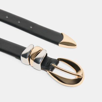 Dolce Vita ACCESSORIES Mixed Metal Black Buckle Belt