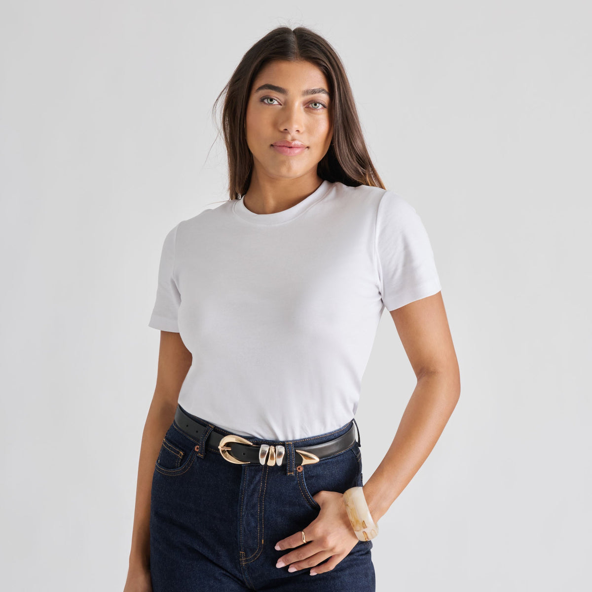 Dolce Vita ACCESSORIES Mixed Metal Black Buckle Belt