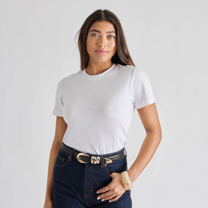 Dolce Vita ACCESSORIES Mixed Metal Black Buckle Belt