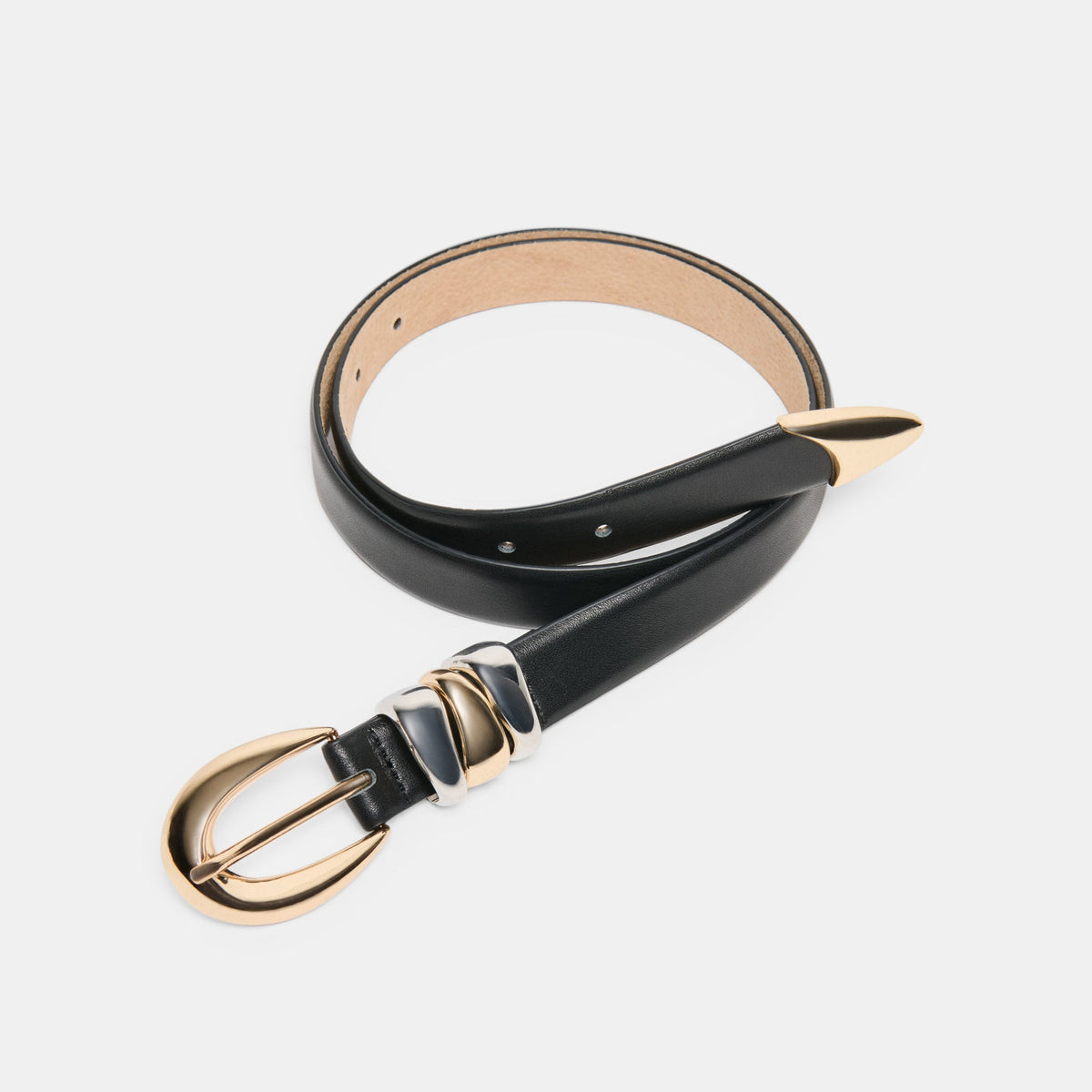 Dolce Vita ACCESSORIES Mixed Metal Black Buckle Belt