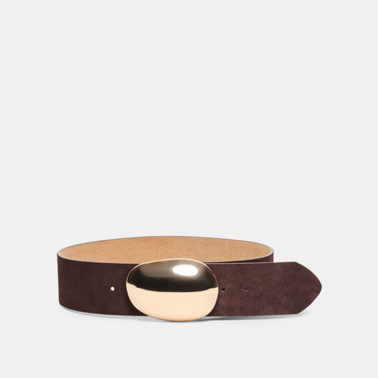 Dolce Vita ACCESSORIES Bubble Mahogany Gold Buckle Belt