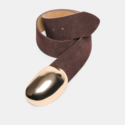 Dolce Vita ACCESSORIES Bubble Mahogany Gold Buckle Belt