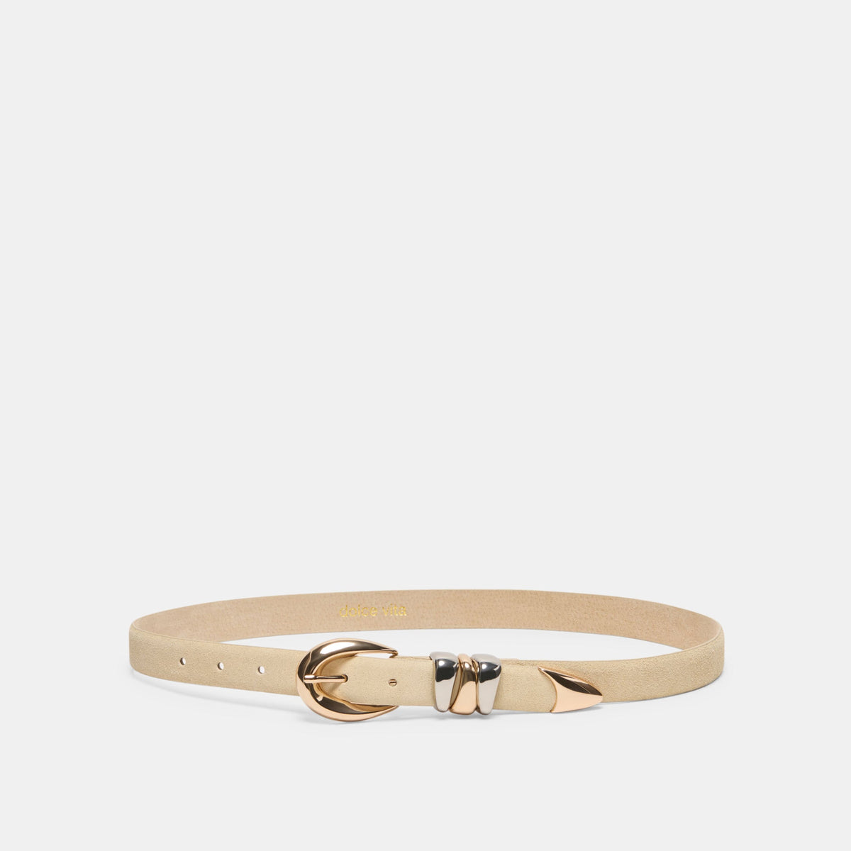 Dolce Vita ACCESSORIES Mixed Metal Sand Suede Buckle Belt