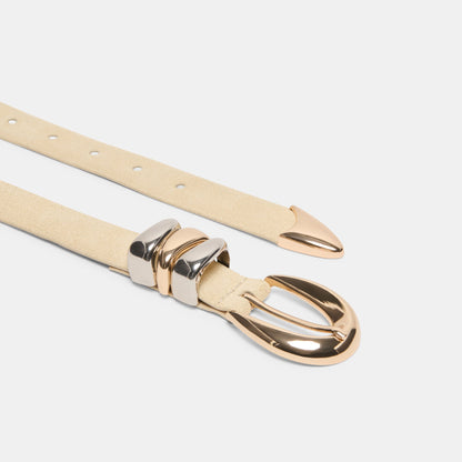 Dolce Vita ACCESSORIES Mixed Metal Sand Suede Buckle Belt