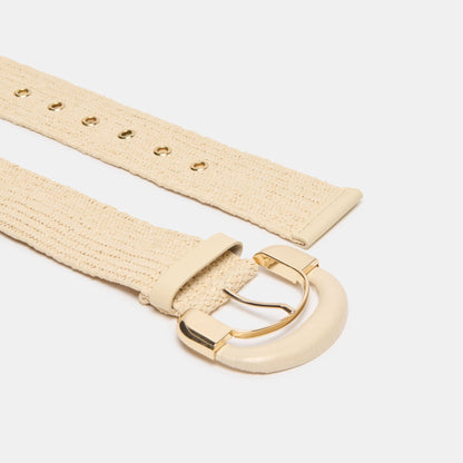 Dolce Vita ACCESSORIES Raffia Oversized Buckle Natural Raffia Belt