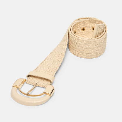 Dolce Vita ACCESSORIES Raffia Oversized Buckle Natural Raffia Belt