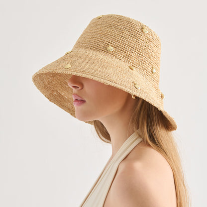 Dolce Vita ACCESSORIES Straw Natural Cloche with Charms