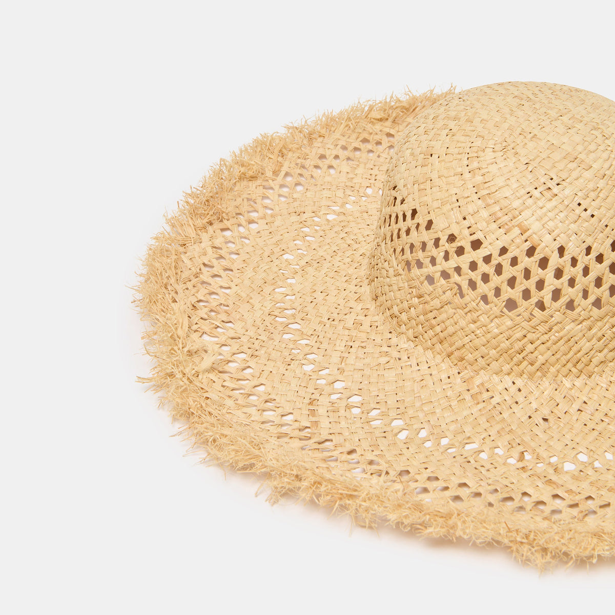 Dolce Vita ACCESSORIES Open Weave Tan Sunhat with Frayed Edge