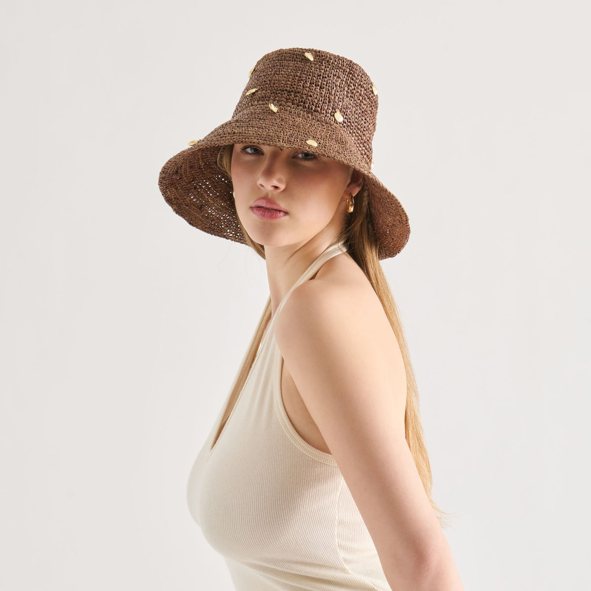Dolce Vita ACCESSORIES STRAW CLOCHE WITH CHARMS BROWN
 – Dolce Vita