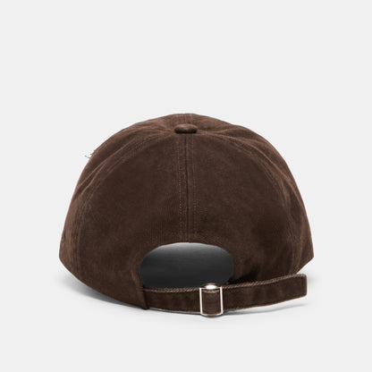 Dolce Vita ACCESSORIES Distressed Dark Brown Baseball Cap with Embroidery