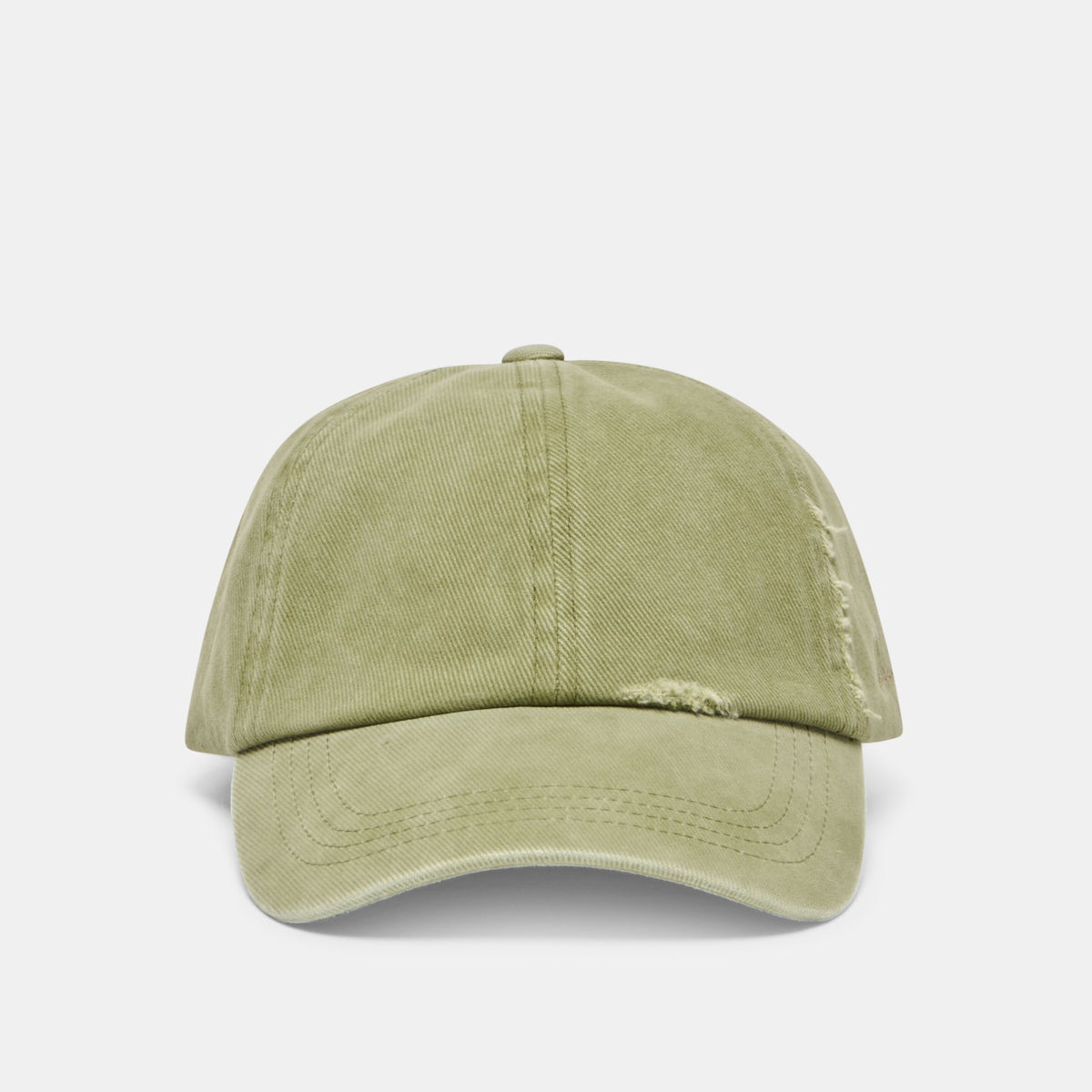 Dolce Vita ACCESSORIES Distressed Olive Baseball Cap with Embroidery